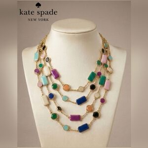 Kate Spade NY Pop Palette Multicolor Gold Tone Layered Necklace NWT